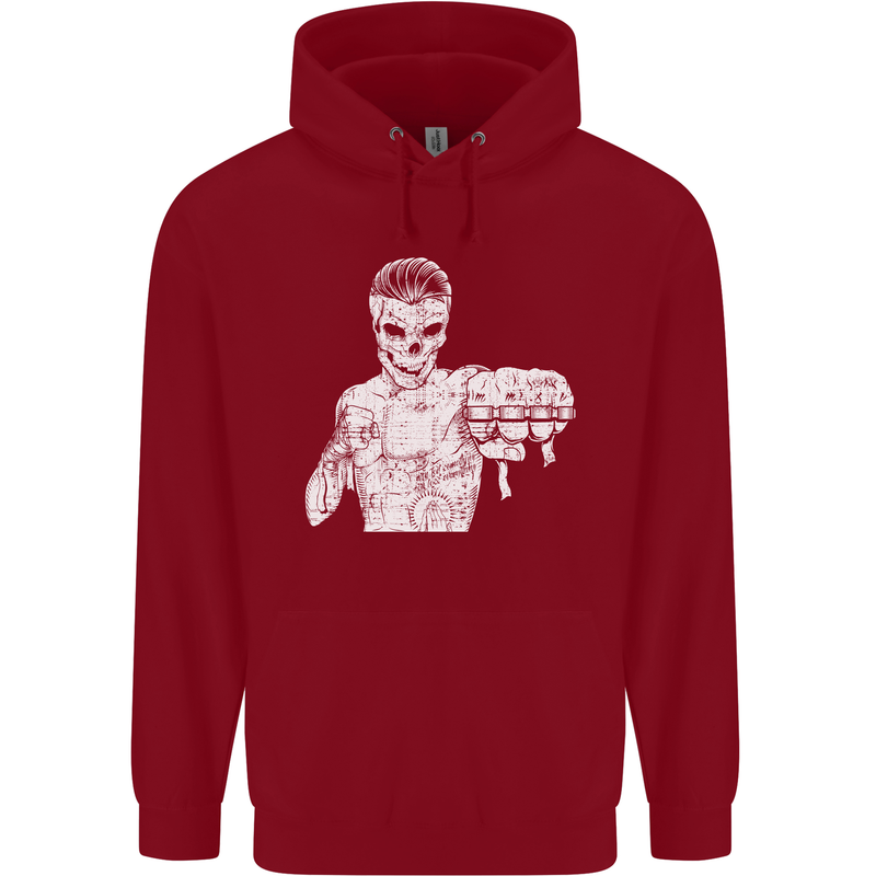 Street Fighter MMA Bare Knuckle Fighting Mens 80% Cotton Hoodie Red