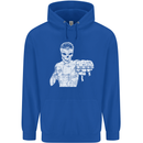 Street Fighter MMA Bare Knuckle Fighting Mens 80% Cotton Hoodie Royal Blue