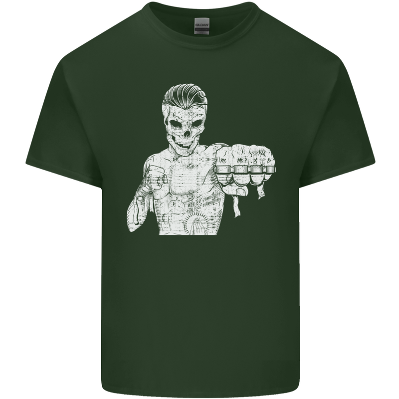 Street Fighter MMA Bare Knuckle Fighting Mens Cotton T-Shirt Tee Top Forest Green