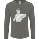 Street Fighter MMA Bare Knuckle Fighting Mens Long Sleeve T-Shirt Charcoal