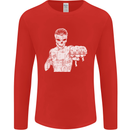 Street Fighter MMA Bare Knuckle Fighting Mens Long Sleeve T-Shirt Red