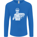 Street Fighter MMA Bare Knuckle Fighting Mens Long Sleeve T-Shirt Royal Blue