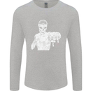 Street Fighter MMA Bare Knuckle Fighting Mens Long Sleeve T-Shirt Sports Grey