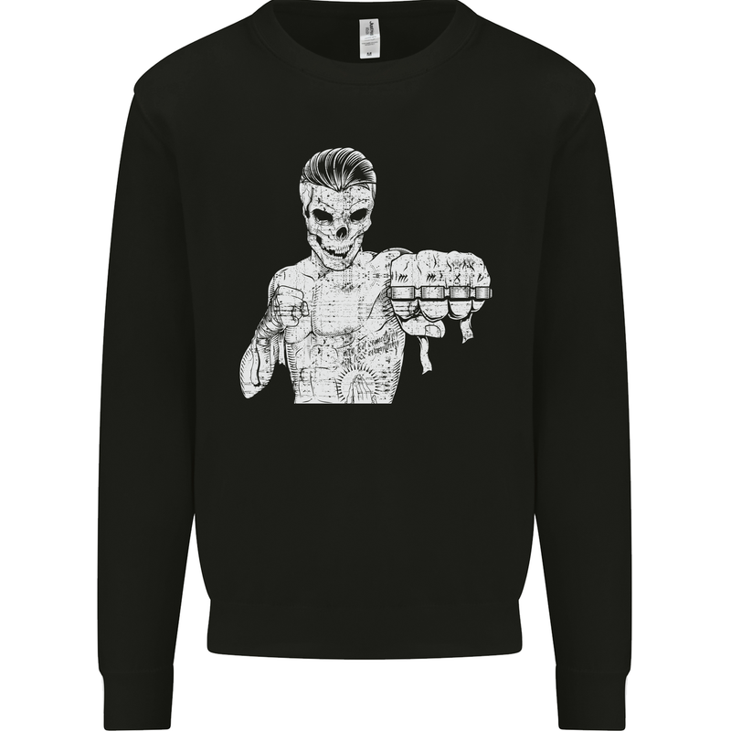 Street Fighter MMA Bare Knuckle Fighting Mens Sweatshirt Jumper Black