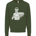 Street Fighter MMA Bare Knuckle Fighting Mens Sweatshirt Jumper Forest Green