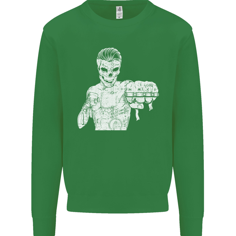 Street Fighter MMA Bare Knuckle Fighting Mens Sweatshirt Jumper Irish Green