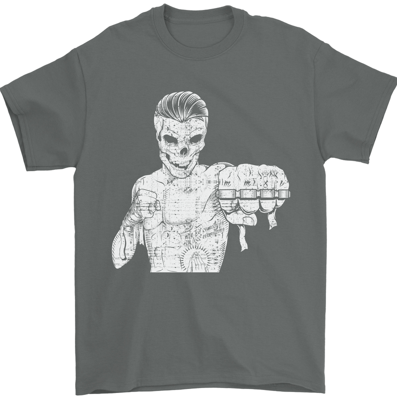 Street Fighter MMA Bare Knuckle Fighting Mens T-Shirt Cotton Gildan Charcoal