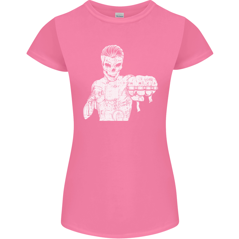 Street Fighter MMA Bare Knuckle Fighting Womens Petite Cut T-Shirt Azalea