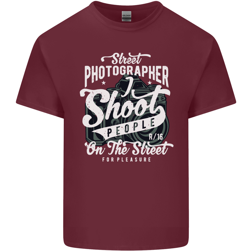 Street Photographer Photography Funny Mens Cotton T-Shirt Tee Top Maroon