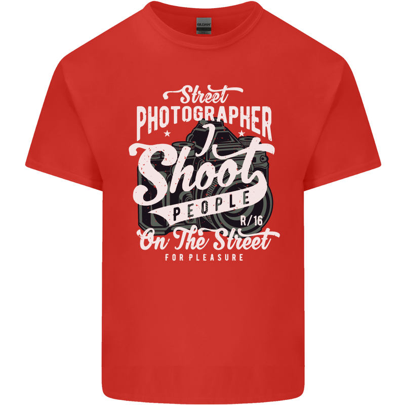 Street Photographer Photography Funny Mens Cotton T-Shirt Tee Top Red