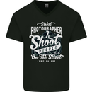 Street Photographer Photography Funny Mens V-Neck Cotton T-Shirt Black