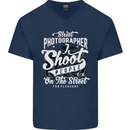 Street Photographer Photography Funny Mens V-Neck Cotton T-Shirt Navy Blue
