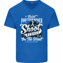 Street Photographer Photography Funny Mens V-Neck Cotton T-Shirt Royal Blue