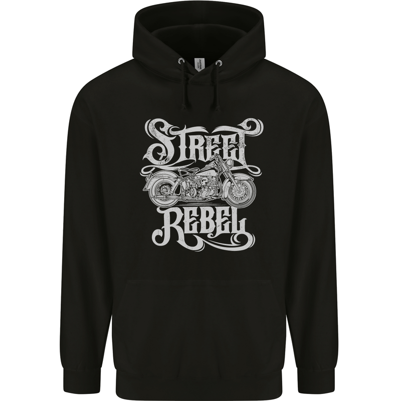 Street Rebel Motorcycles Motorbike Biker Childrens Kids Hoodie Black