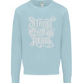 Street Rebel Motorcycles Motorbike Biker Kids Sweatshirt Jumper Light Blue