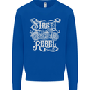 Street Rebel Motorcycles Motorbike Biker Kids Sweatshirt Jumper Royal Blue