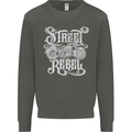 Street Rebel Motorcycles Motorbike Biker Kids Sweatshirt Jumper Storm Grey