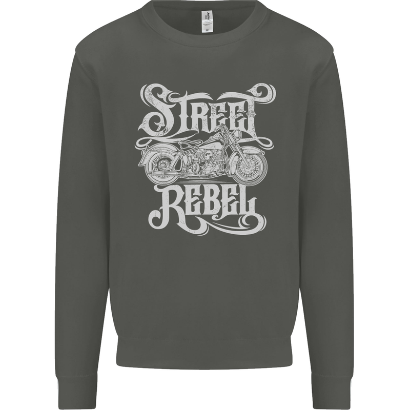 Street Rebel Motorcycles Motorbike Biker Kids Sweatshirt Jumper Storm Grey
