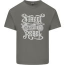 Street Rebel Motorcycles Motorbike Biker Kids T-Shirt Childrens Charcoal