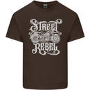 Street Rebel Motorcycles Motorbike Biker Kids T-Shirt Childrens Chocolate