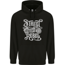 Street Rebel Motorcycles Motorbike Biker Mens 80% Cotton Hoodie Black
