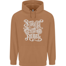 Street Rebel Motorcycles Motorbike Biker Mens 80% Cotton Hoodie Caramel Latte