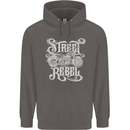 Street Rebel Motorcycles Motorbike Biker Mens 80% Cotton Hoodie Charcoal