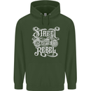 Street Rebel Motorcycles Motorbike Biker Mens 80% Cotton Hoodie Forest Green