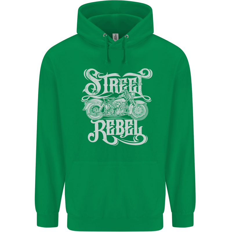 Street Rebel Motorcycles Motorbike Biker Mens 80% Cotton Hoodie Irish Green