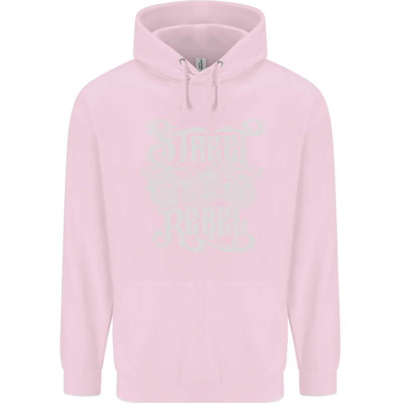 Street Rebel Motorcycles Motorbike Biker Mens 80% Cotton Hoodie Light Pink