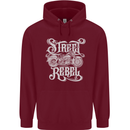 Street Rebel Motorcycles Motorbike Biker Mens 80% Cotton Hoodie Maroon