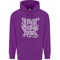 Street Rebel Motorcycles Motorbike Biker Mens 80% Cotton Hoodie Purple