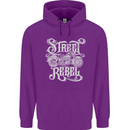 Street Rebel Motorcycles Motorbike Biker Mens 80% Cotton Hoodie Purple
