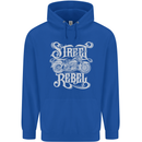 Street Rebel Motorcycles Motorbike Biker Mens 80% Cotton Hoodie Royal Blue