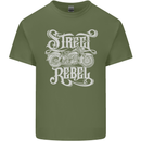 Street Rebel Motorcycles Motorbike Biker Mens Cotton T-Shirt Tee Top Military Green