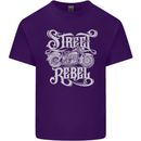 Street Rebel Motorcycles Motorbike Biker Mens Cotton T-Shirt Tee Top Purple