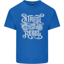 Street Rebel Motorcycles Motorbike Biker Mens Cotton T-Shirt Tee Top Royal Blue