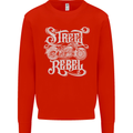Street Rebel Motorcycles Motorbike Biker Mens Sweatshirt Jumper Bright Red