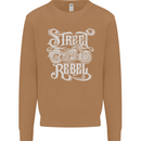 Street Rebel Motorcycles Motorbike Biker Mens Sweatshirt Jumper Caramel Latte