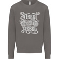 Street Rebel Motorcycles Motorbike Biker Mens Sweatshirt Jumper Charcoal