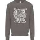 Street Rebel Motorcycles Motorbike Biker Mens Sweatshirt Jumper Charcoal