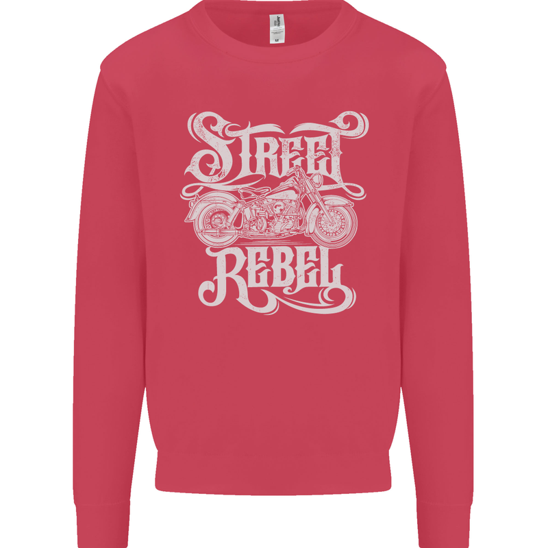 Street Rebel Motorcycles Motorbike Biker Mens Sweatshirt Jumper Heliconia