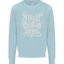 Street Rebel Motorcycles Motorbike Biker Mens Sweatshirt Jumper Light Blue