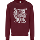 Street Rebel Motorcycles Motorbike Biker Mens Sweatshirt Jumper Maroon