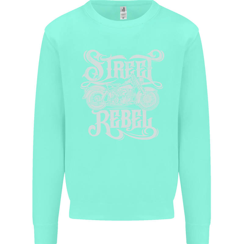 Street Rebel Motorcycles Motorbike Biker Mens Sweatshirt Jumper Peppermint