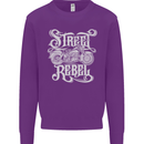 Street Rebel Motorcycles Motorbike Biker Mens Sweatshirt Jumper Purple