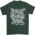 Street Rebel Motorcycles Motorbike Biker Mens T-Shirt Cotton Gildan Forest Green