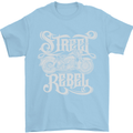 Street Rebel Motorcycles Motorbike Biker Mens T-Shirt Cotton Gildan Light Blue