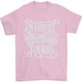 Street Rebel Motorcycles Motorbike Biker Mens T-Shirt Cotton Gildan Light Pink