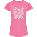Street Rebel Motorcycles Motorbike Biker Womens Petite Cut T-Shirt Azalea
